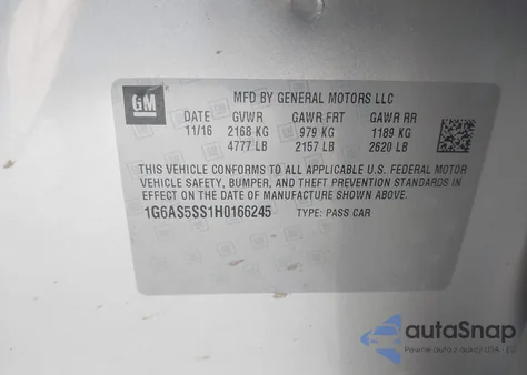 2017 Cadillac Cts Premium Luxury z USA, uszkodzony, nr VIN 1G6AS5SS1H0166245